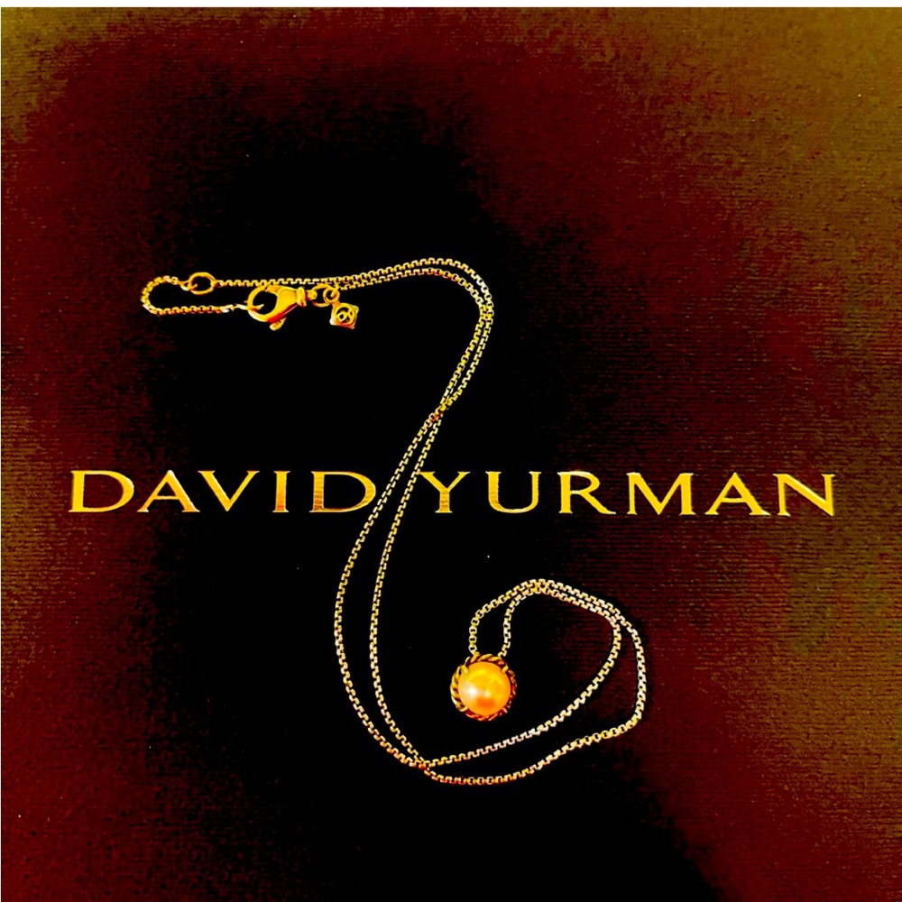 David Yurman Petite Chatlain 925 Sterling Silver 16” necklace with pearl